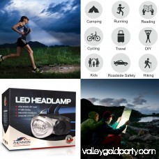 LED Headlamp Flashlight with Red Lights for Running, Camping, Reading, Kids